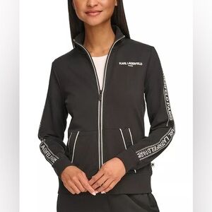 KARL LAGERFELD PARIS
Women's Logo Stand-Collar Jacket Size Medium